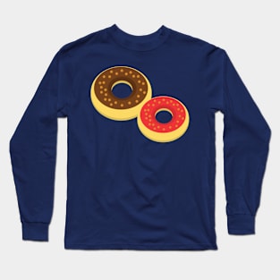 Chocolate and Strawberry Donut Pair Long Sleeve T-Shirt